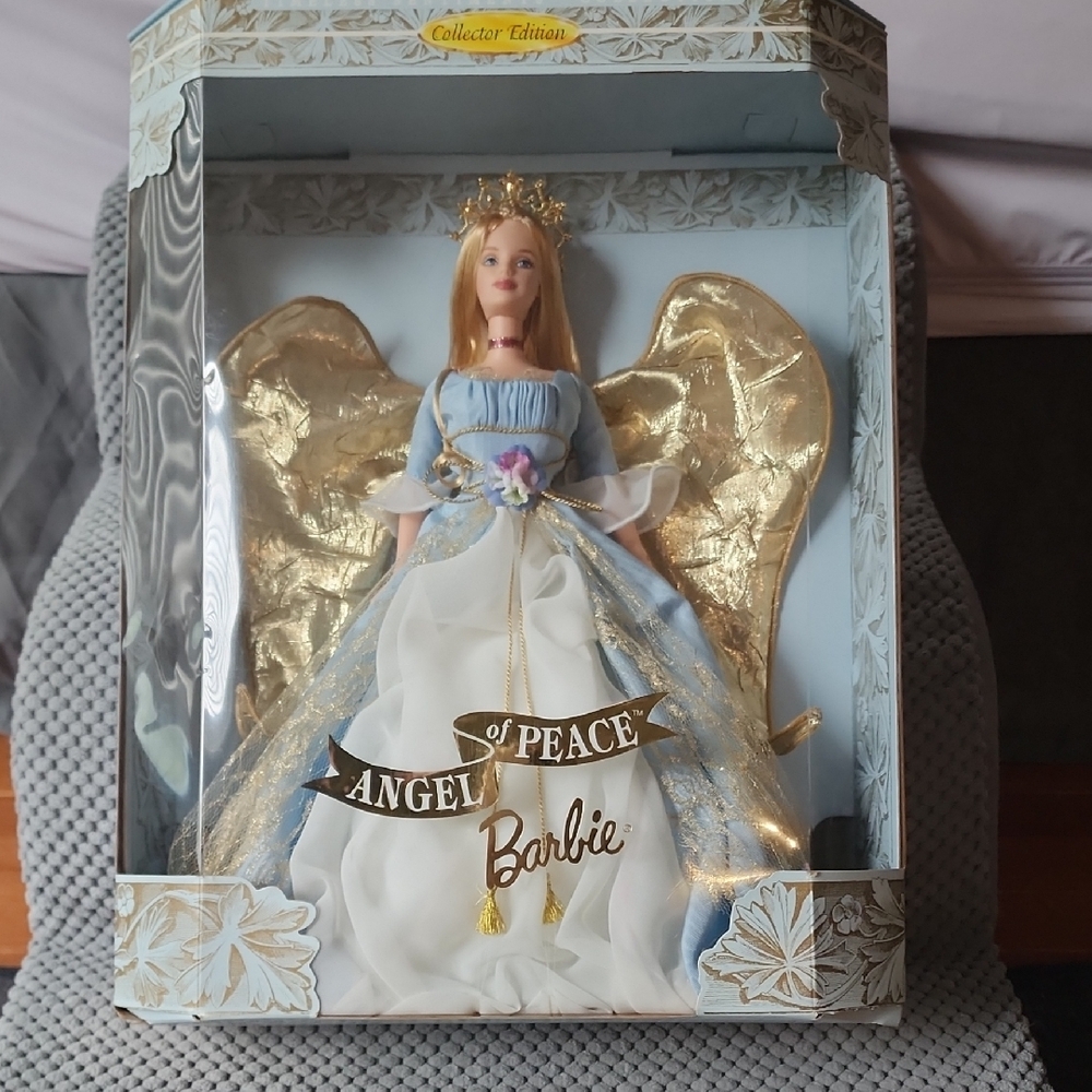 Barbie Angel of Peace Doll with Gold and Blue Gown